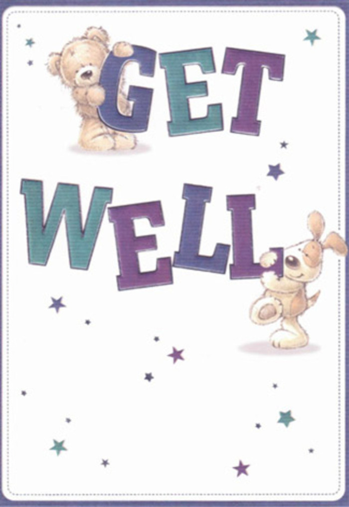 This get well card, with its joyful scene of a smiling bear and a bouncy-eared puppy, effortlessly captures the essence of heartfelt support that flows through South Norwood's close-knit streets. The duo's soft, velvety fur-illustrated with such tactile precision-seems almost tangible, like the comforting texture of a thoughtfully arranged bouquet on a windowsill overlooking Woodside Green. Playful stars swirl around them, scattering good wishes and light, while the typography's bold confidence in shades of aqua and plum anchors the whole design in hope and reassurance. The overall mood is airy and full of gentle encouragement, bathed in a sense of bright, inviting cleanliness that can soothe anyone in need of healing. Each artistic detail reminds me of crafting a bouquet in our local shop, where every element is chosen to lift a neighbor's spirits-whether they're recuperating off Station Road or simply in need of a little extra care. Sending this card along with fragrant, freshly picked blooms from Flower Delivery South Norwood sends a wave of positivity and heartfelt concern, a perfectly tailored gesture for brightening recovery days in our vibrant community.